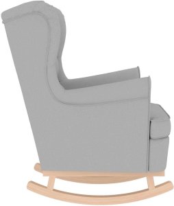 vidaXL Fotel bujany, szary, 74x90x102 cm, tapicerowany tkaniną 5