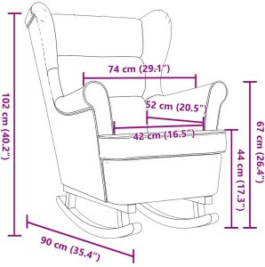 vidaXL Fotel bujany, szary, 74x90x102 cm, tapicerowany tkaniną 9