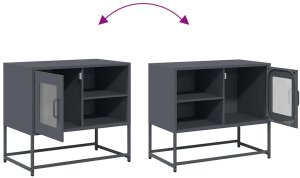 vidaXL Szafka pod telewizor, antracytowa, 68x39x60,5 cm, stalowa 10