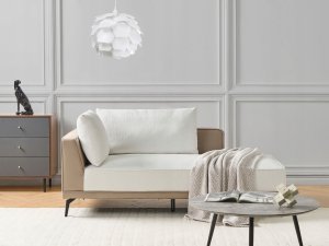 Beliani Narożnik modułowy lewostronny złamana biel MYKEN 4