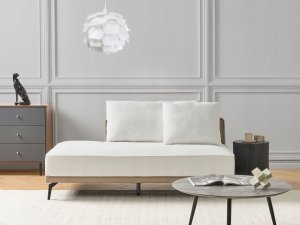 Beliani Narożnik modułowy lewostronny złamana biel MYKEN 5