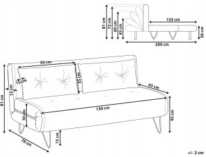 Beliani Sofa rozkładana 2-osobowa jasnobeżowa VESTFOLD 3