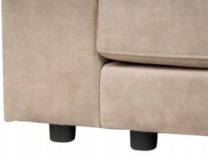 Beliani Narożnik 3-osobowy welurowy prawostronny beżowy LOFOTEN 12