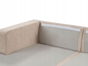 Beliani Narożnik 3-osobowy welurowy prawostronny beżowy LOFOTEN 10