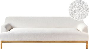 Beliani Sofa 3-osobowa boucle złamana biel SOSJO 2