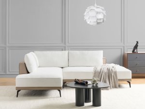 Beliani Narożnik modułowy prawostronny złamana biel MYKEN 2