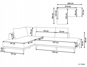 Beliani Narożnik modułowy prawostronny złamana biel MYKEN 3