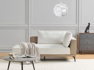 Beliani Narożnik modułowy prawostronny złamana biel MYKEN 4