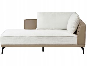 Beliani Narożnik modułowy prawostronny złamana biel MYKEN 8