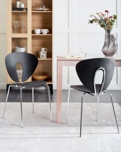 Beliani Zestaw 2 krzeseł do jadalni TRACY Czarny 2