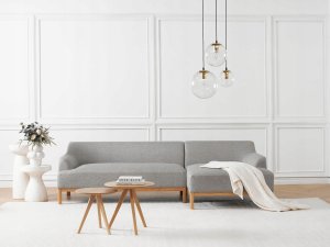 Beliani Narożnik lewostronny szary SOSJO 2