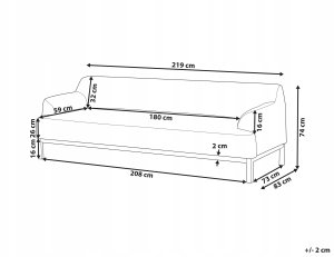 Beliani Sofa 3-osobowa niebieska SOSJO 3