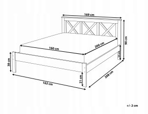 Beliani Łóżko Drewno TANNAY 160 x 200 cm Jasnobrązowy 3