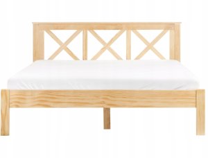 Beliani Łóżko Drewno TANNAY 160 x 200 cm Jasnobrązowy 4