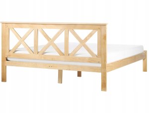 Beliani Łóżko Drewno TANNAY 160 x 200 cm Jasnobrązowy 5