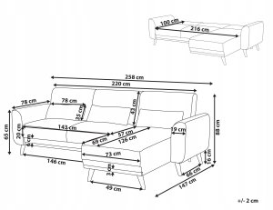 Beliani Narożnik rozkładany lewostronny jasnobeżowy OLLSTA 3