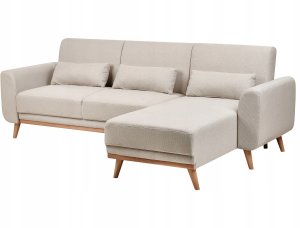 Beliani Narożnik rozkładany lewostronny jasnobeżowy OLLSTA 5