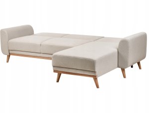 Beliani Narożnik rozkładany lewostronny jasnobeżowy OLLSTA 6