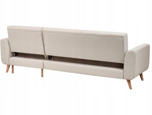 Beliani Narożnik rozkładany lewostronny jasnobeżowy OLLSTA 7