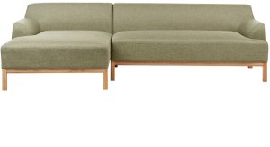 Beliani Narożnik prawostronny zielony SOSJO 2