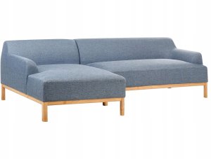 Beliani Narożnik prawostronny niebieski SOSJO 4