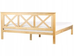Beliani Łóżko Drewno TANNAY 180 x 200 cm Jasnobrązowy 5