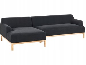 Beliani Narożnik prawostronny czarny SOSJO 4