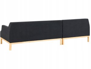 Beliani Narożnik prawostronny czarny SOSJO 5