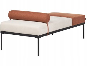 Beliani Szezlong len syntetyczny beżowo-złoto brązowy MALMOS 6