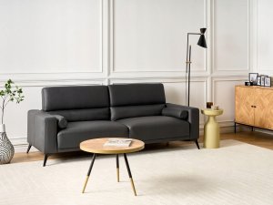 Beliani Sofa 3-osobowa czarna ANGE 2