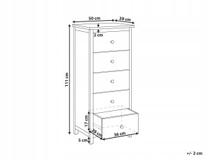 Beliani Komoda 50 cm jasne drewno SALTON 3