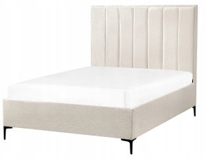 Beliani Łóżko z pojemnikiem Boucle SEZANNE 140 x 200 cm Złamana biel 5