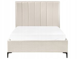 Beliani Łóżko z pojemnikiem Boucle SEZANNE 140 x 200 cm Złamana biel 6