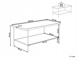 Beliani Stolik kawowy z półką szklany czarny BLAIR 3