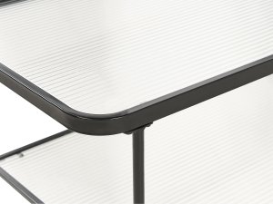 Beliani Stolik kawowy z półką szklany czarny BLAIR 6