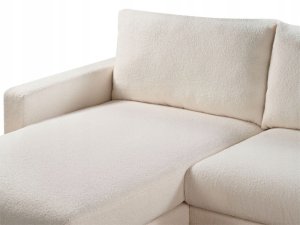 Beliani Narożnik prawostronny boucle biały SIGGARD 16