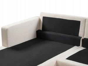 Beliani Narożnik prawostronny boucle biały SIGGARD 7