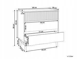 Beliani Komoda 3 szuflady jasne drewno WALES 3