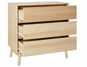 Beliani Komoda 3 szuflady jasne drewno WALES 4