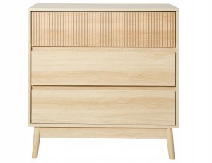 Beliani Komoda 3 szuflady jasne drewno WALES 5