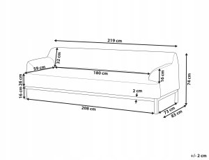 Beliani Sofa 3-osobowa beżowoszara SOSJO 3