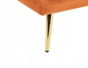 Beliani Szezlong welurowy prawostronny pomarańczowy GONESSE 9