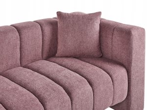 Beliani Szezlong prawostronny różowy LANNILS 6