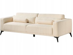 Beliani Sofa 3-osobowa boucle złamana biel ANGE 5