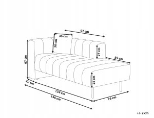 Beliani Szezlong lewostronny brązowy LANNILS 3