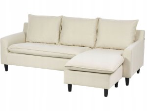 Beliani Narożnik lewostronny jasnobeżowy ELVENES 4