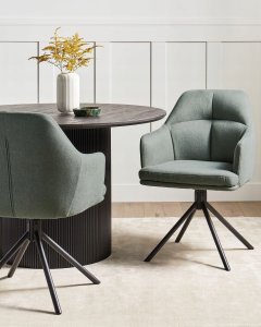 Beliani Zestaw 2 krzeseł do jadalni Obrotowy MIRA Zielony 2