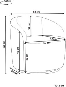 Beliani Fotel obrotowy DAVIK Boucle Beżowoszary 3