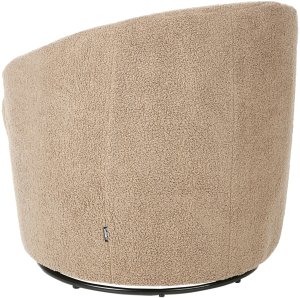 Beliani Fotel obrotowy DAVIK Boucle Beżowoszary 6