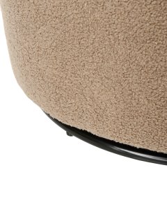 Beliani Fotel obrotowy DAVIK Boucle Beżowoszary 8